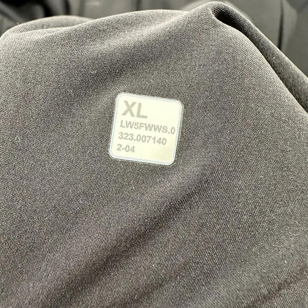Lululemon Pants Women XL Black Luxtreme Mid Rise Straight Leg Trouser Drawstring